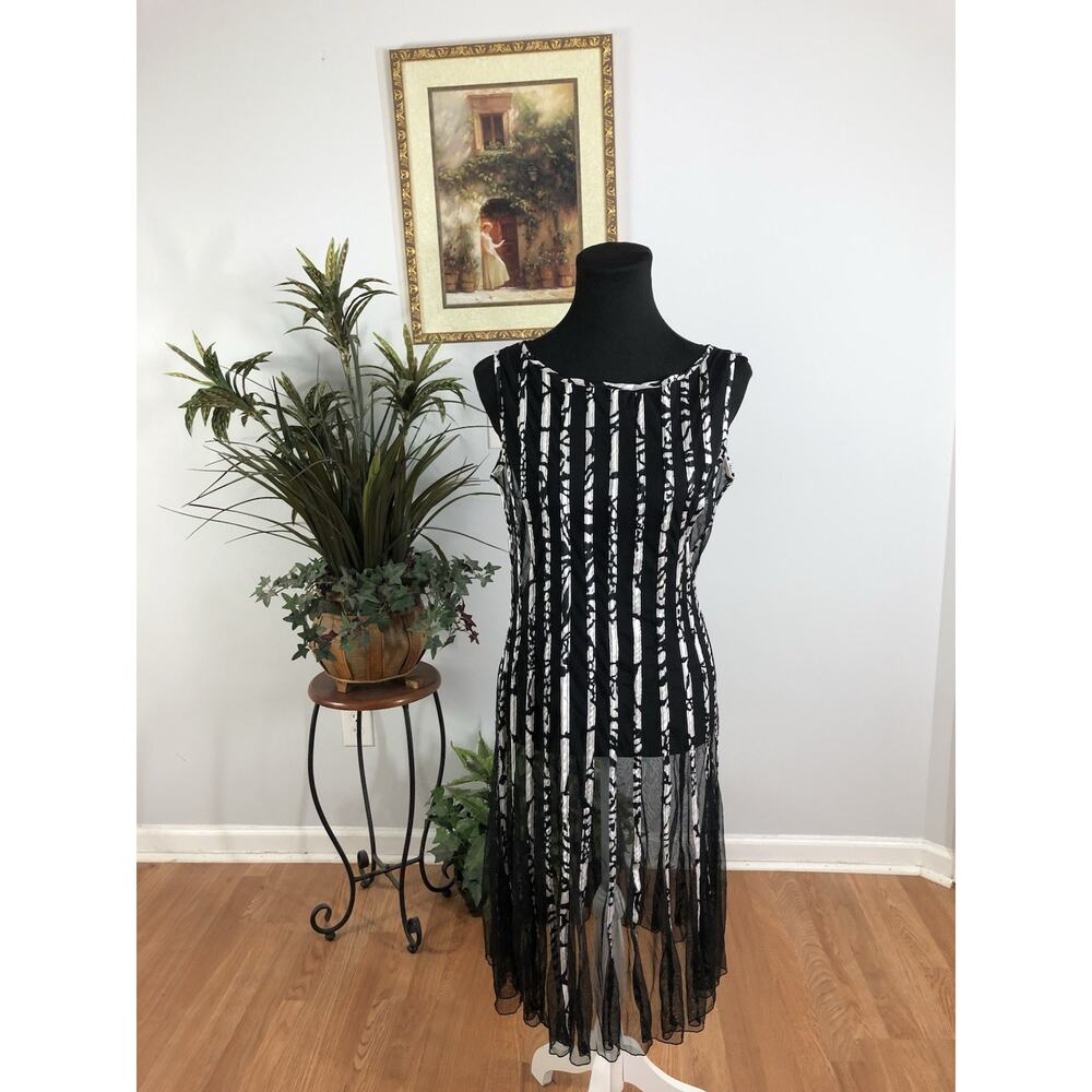 Sandra Darren A-Line Dress 6‎ Sleeveless Boho Vacation Swim Cover See through